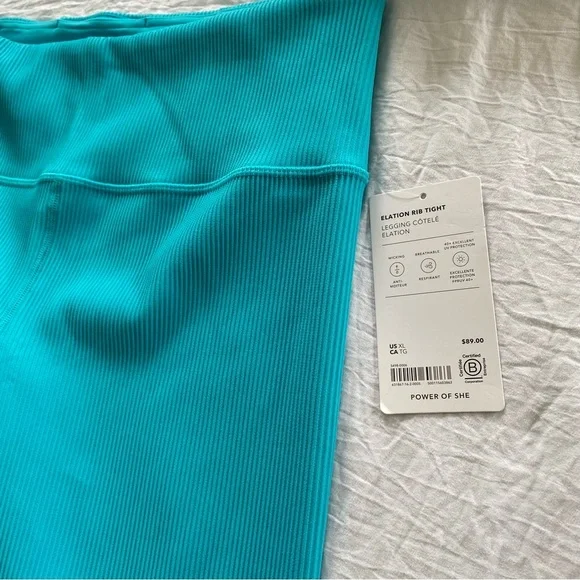 Athleta Elation Ultra High Rise Rib Legging Bora Bora/Aqua size xl - Picture 12 of 12